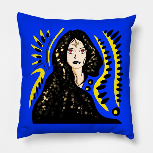 mirage woman in ecopop bright light future art Pillow by jorge_lebeau