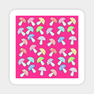 Pink Colorful Mushroom Pattern Magnet