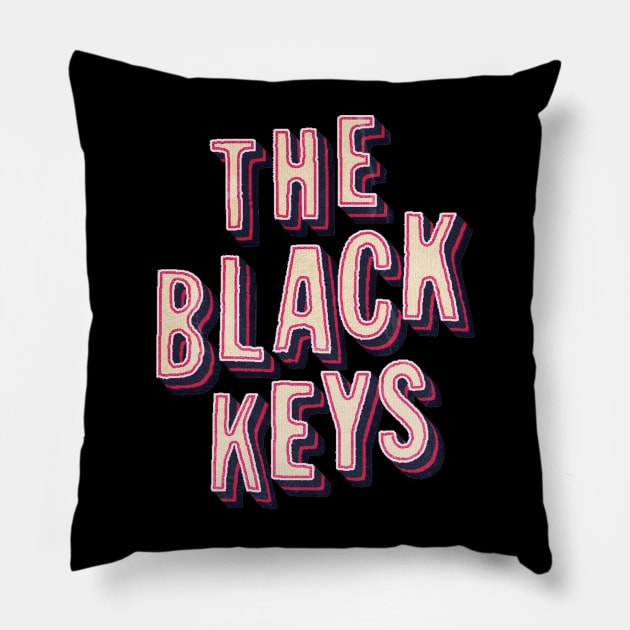 The black keys - retro pink Pillow by V x Y Creative