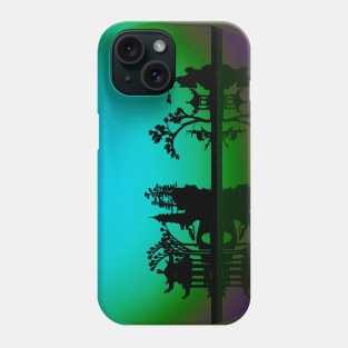 Asian Night Silhouettes Phone Case