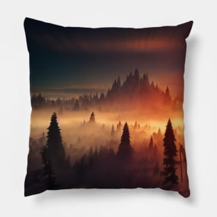 Dreamy forest landscape Pillow