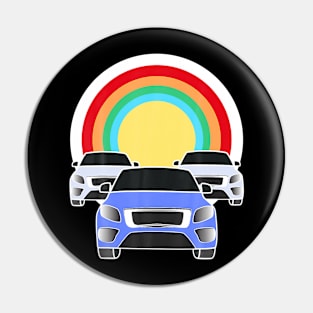 3 Cars Race Automobile Roadrip Ravel Car Drive Graphic Pin