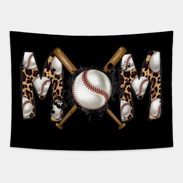 Baseball mom, leopard baseball mom, cute baseball mom Tapestry by Karley’s Custom Creations