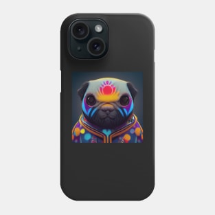 psychedelic pug Phone Case