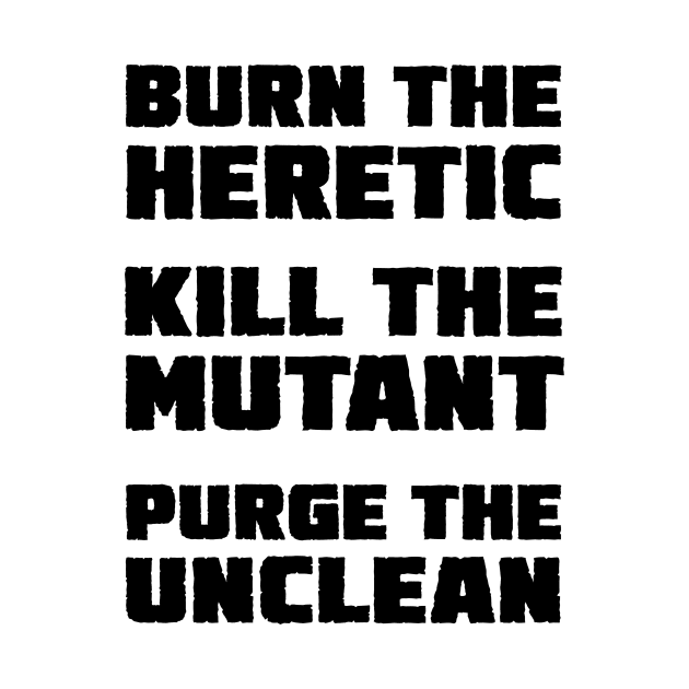 Burn the Heretic (dark text) by conform