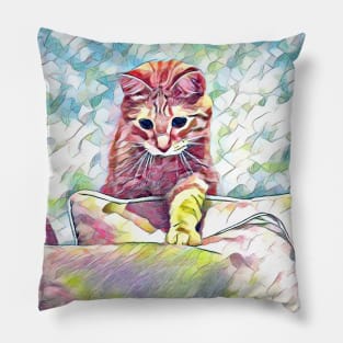 Oliver the Cat's Couch Journey Pillow