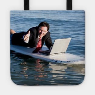 The Art of Stock-like photos 2 - Surfing businessman Tote