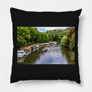 The Thames From Goring Bridge Pillow