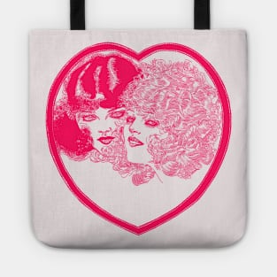 Vintage Stylized Lesbian Couple ∆ Retro Illustration Tote