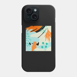 Orange and Teal Abstract Pattern Phone Case