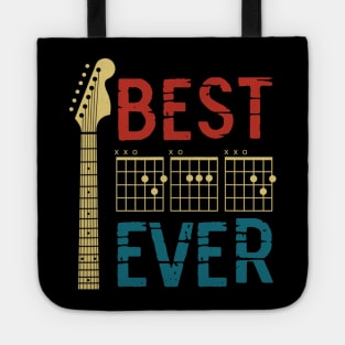 Guitarist Father Best Dad Ever Dad Chord Guitar Vintage Shirt Tote