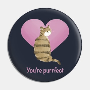 You’re purrfect cat and heart Pin