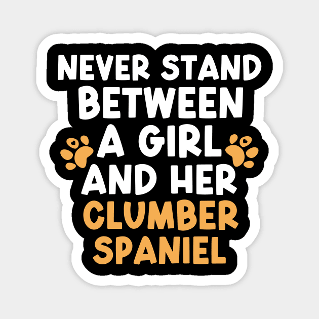 Clumber Spaniel Girl Magnet by The Jumping Cart