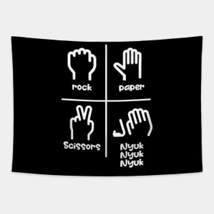 Rock Paper Scissors Nyuk Nyuk Nyuk Tapestry