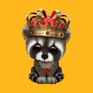 Cute Baby Raccoon Wearing Crown T-Shirt