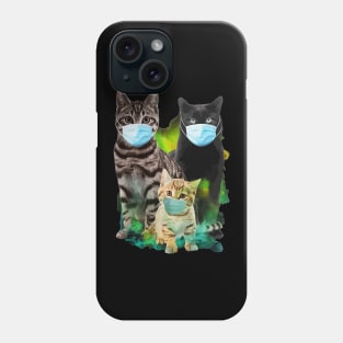 Three Cats Wearing Mask Quarantine Phone Case