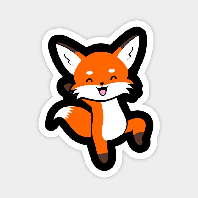Happy Fox Magnet by Humbas Fun Shirts