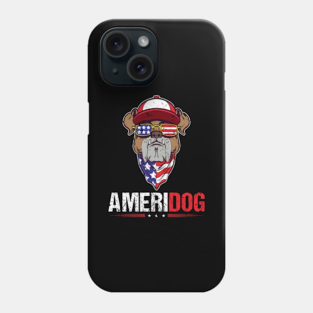 Proud To Be An American Pitbull Dog USA Flag Fourth Of July Phone Case by Humbas Fun Shirts