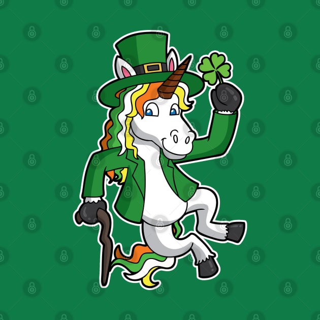 Lucky Irish Unicorn Leprechaun St Patrick's Day Heel Click by E