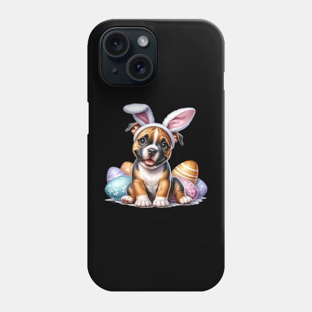 Puppy Pitbull Bunny Ears Easter Eggs Happy Easter Day Phone Case by TATTOO project