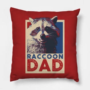 Raccoon Dad Pop Art Style Pillow