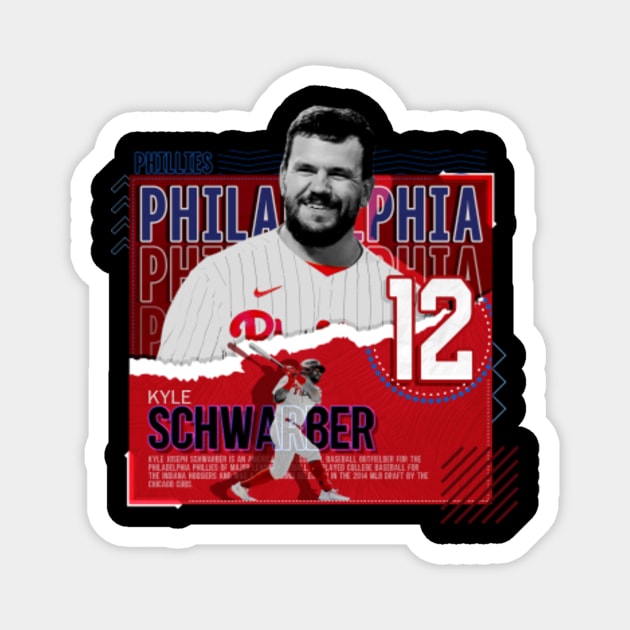 Kyle Schwarber Philadelphia Phillies Men's Red Backer Long Sleeve T-Shirt 