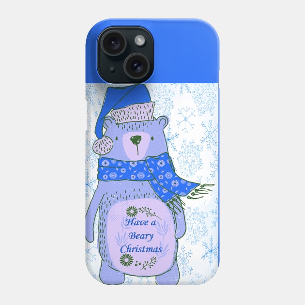 Have a Beary Christmas Phone Case by ninasilver