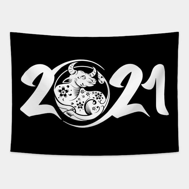 2021 Year of the Ox Chinese Astrology Tapestry by Macphisto Shirts