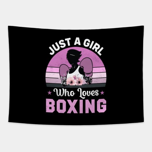 Just A Girl Who Loves Boxing Tapestry by ZiaZiaShop