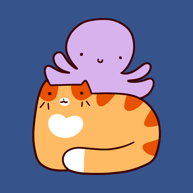 Orange Tabby and Octopus by saradaboru