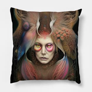 Stunning surreal witch painting Pillow