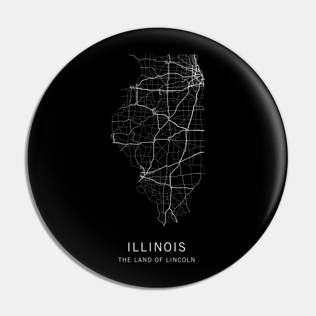 Illinois State Road Map Pin by ClarkStreetPress