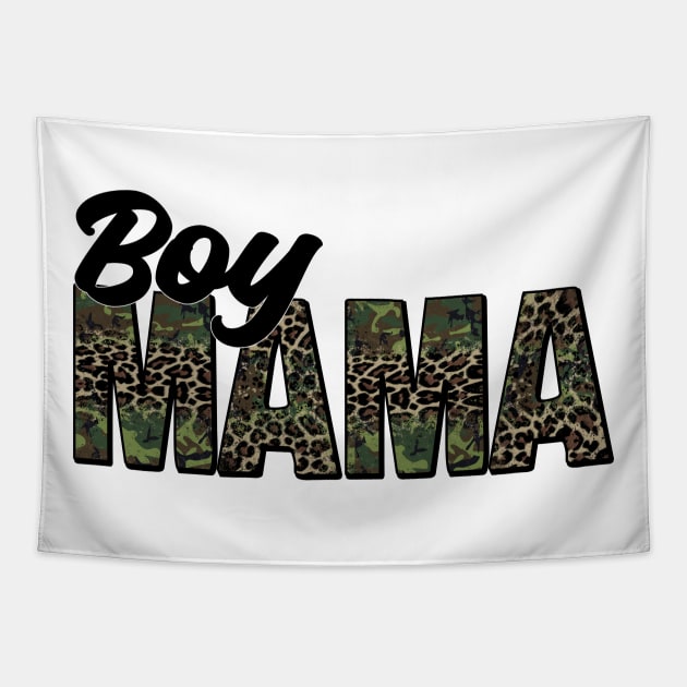 Camo Boy Mama Tapestry by DigitalCreativeArt