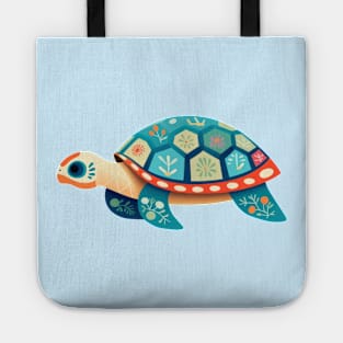 Baby Sea Turtle Boho Colorful Design . Tote