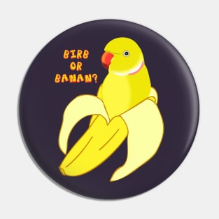 birb or banan? - indian ringneck Pin