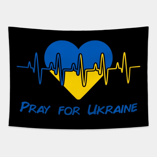 Pray for Ukraine Tapestry by LMW Art