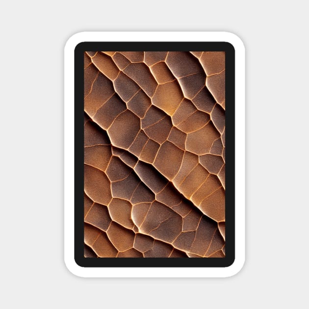 Cracked brown Imitation leather, natural and ecological leather print #11 Magnet by Endless-Designs