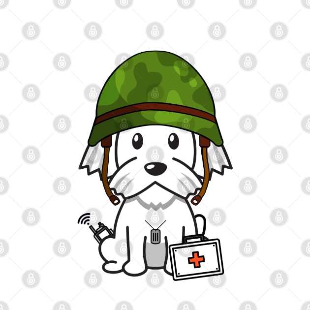 Cute White dog is an army medic by Pet Station