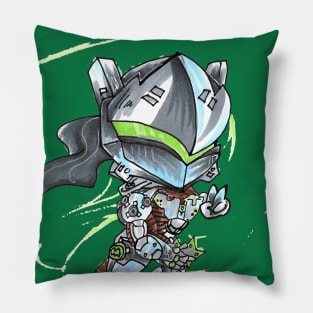 genji overwatch chibi Pillow