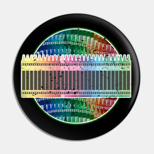 The Multi Color Crayon Circle Design Pin