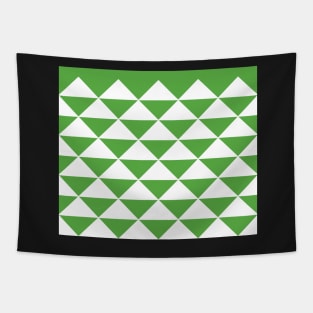 Abstract Triangles pattern - green and white. Tapestry