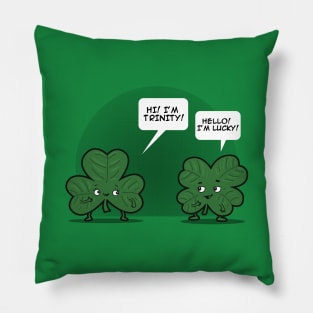 Saint Patrick's Day Clover Irish Shamrock Funny Original Cartoon Pillow