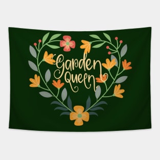 Garden Queen, cute female amateur gardener, flower gardening Tapestry