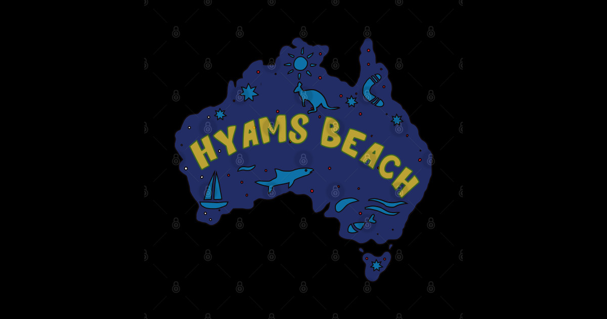 AUSSIE MAP HYAMS BEACH - Australia - T-Shirt | TeePublic