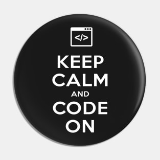 Keep Calm Programming for Developers Pin