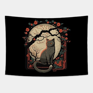 Cat Japan Style Funny Cat Gift Retro Vintage Funny Cat Tapestry