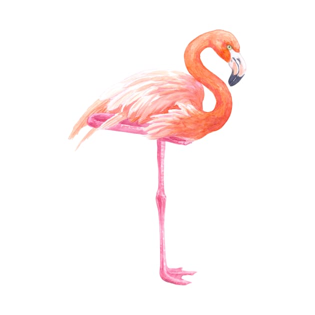 Flamingo watercolor by katerinamk