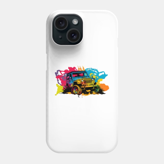 4x4 Jeep Wrangler Illustration for Jeep Lovers Phone Case by mrsticky