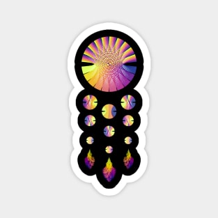 Dream Catcher | Sunset Blue Red Yellow (Black) Magnet