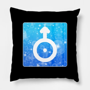 Uranus Planet Symbol Square Monogram Pillow